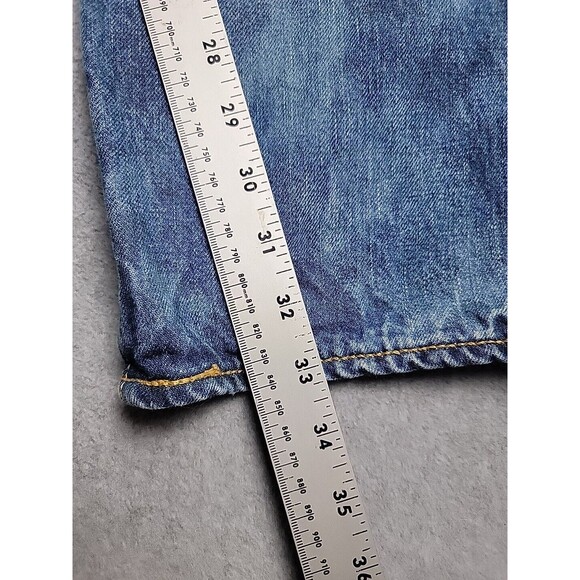 Levis 501 Jeans Mens 40x33 Straight Button Fly Dark Blue Bleach High Rise Cotton - Picture 3 of 14